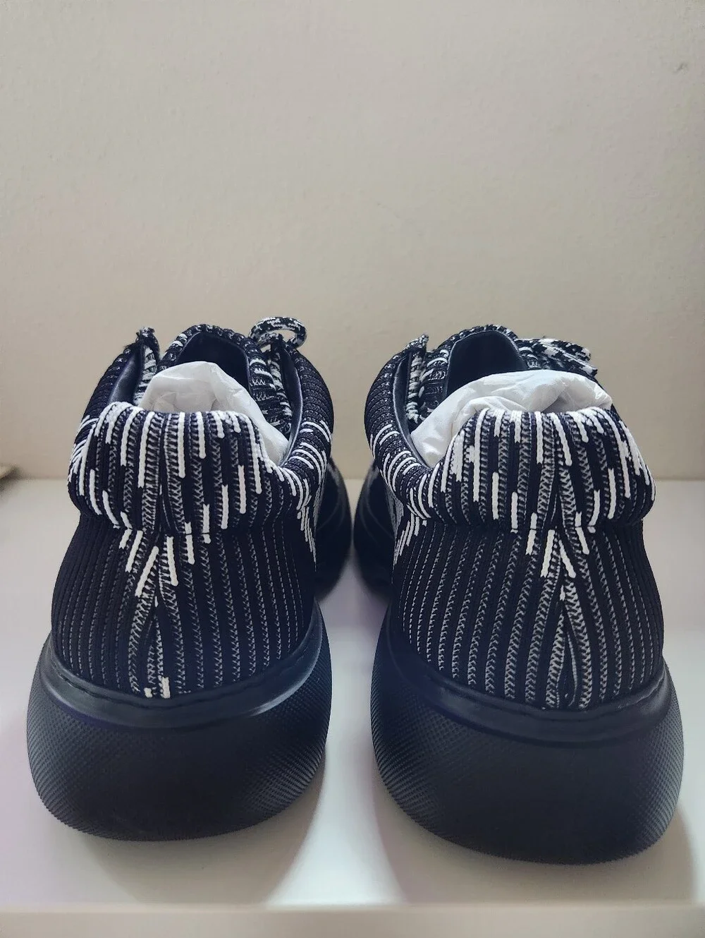 Burberry Creeper Check Woven Lace Up Shoes Mens 11 Black Round Toe EU 44